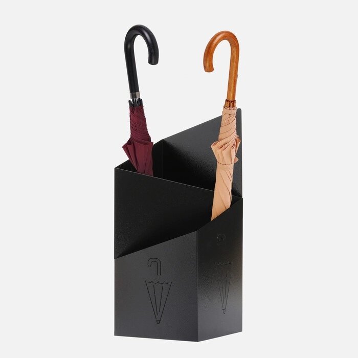 Подставка для зонтов "Линии" черная, 25,2х25,2х60см от компании Интернет - магазин Flap - фото 1