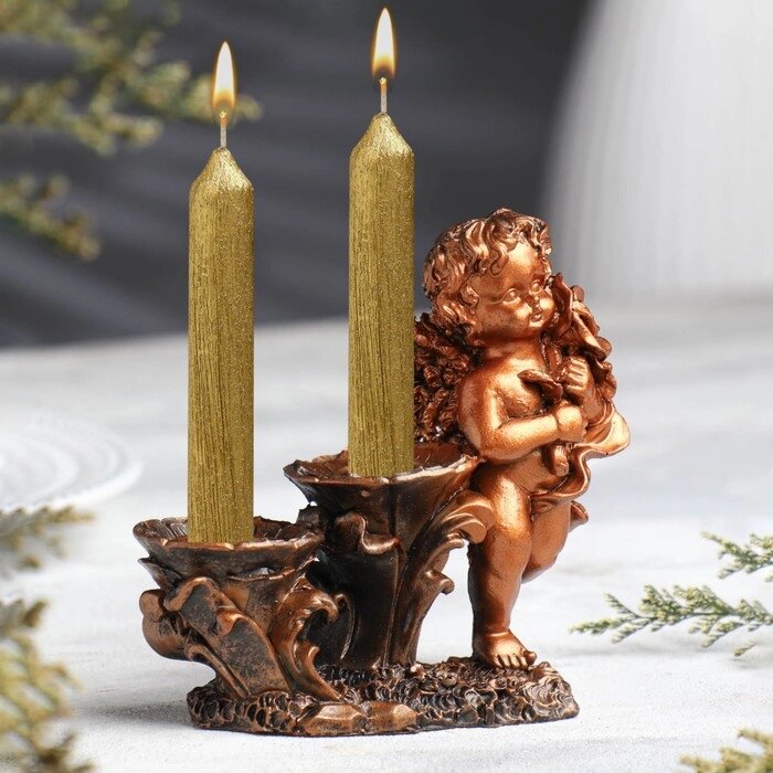 Подсвечник "Ангелочек", на две свечи, 11 х 5.5 х 12 см от компании Интернет - магазин Flap - фото 1