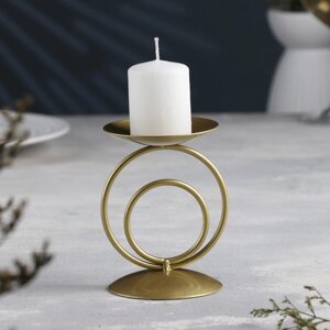 Подсвечник "Закат" металл на одну свечу, 8,3х11 см, золотой