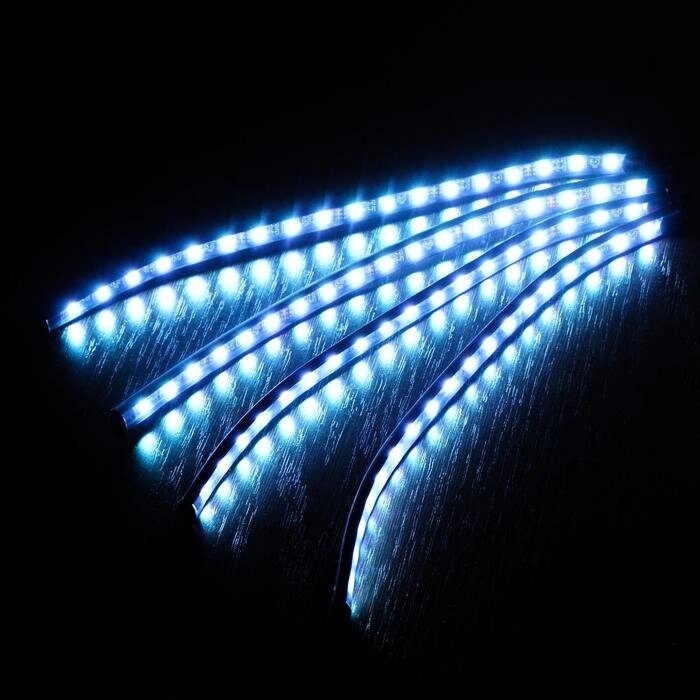 Подсветка салона 18 LED-5050, 32 см, пульт, светомузыка, мультисвет RGB, 4 шт от компании Интернет - магазин Flap - фото 1