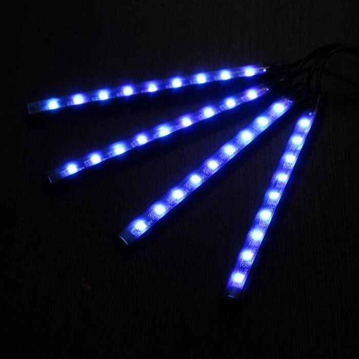 Подсветка салона 9 LED-5050, 14 см, пульт, светомузыка, мультисвет RGB, 4 шт от компании Интернет - магазин Flap - фото 1