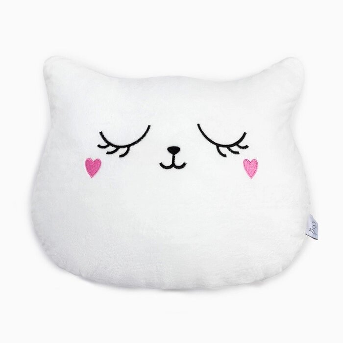 Подушка декоративная Этель «Кошка», цвет белый, 48х38см, велюр, 100% полиэстер от компании Интернет - магазин Flap - фото 1