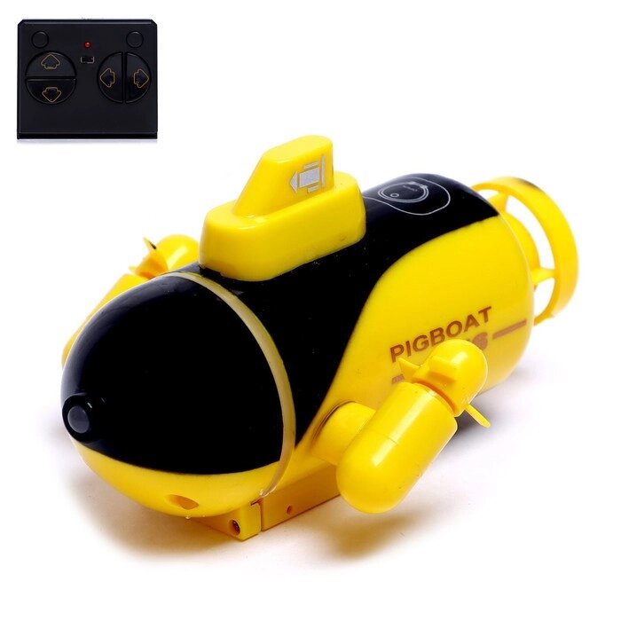 Подводная лодка радиоуправляемая «Батискаф», световые эффекты, цвет жёлтый от компании Интернет - магазин Flap - фото 1