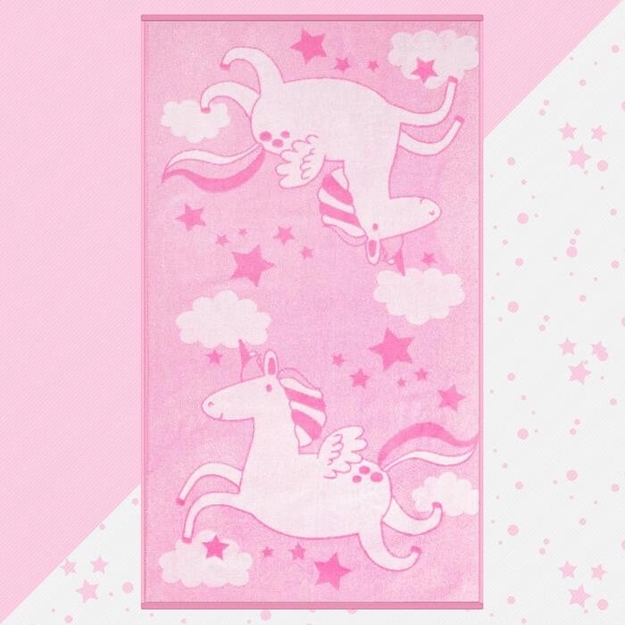 Полотенце махровое "Этель" Pink Unicorn, 70х130 см, 100% хлопок, 420гр/м2 от компании Интернет - магазин Flap - фото 1