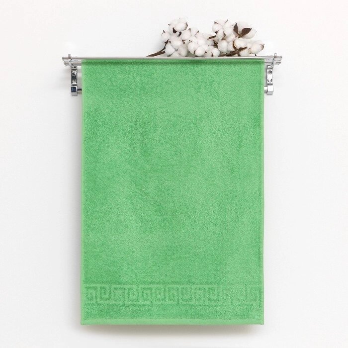 Полотенце махровое с бордюром 70х140 см, классический зелёный, хлопок 100%, 430г/м2 от компании Интернет - магазин Flap - фото 1