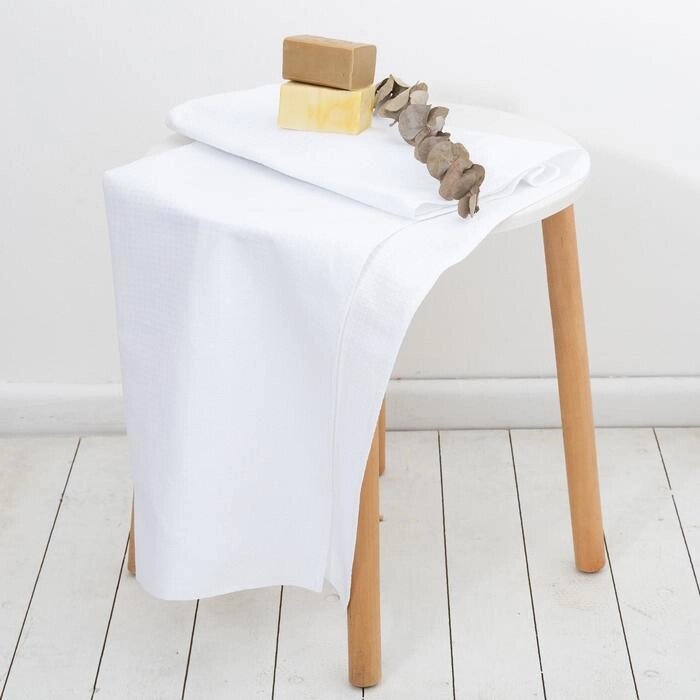 Полотенце вафельное банное Экономь и Я 80х150 см, цвет белый от компании Интернет - магазин Flap - фото 1