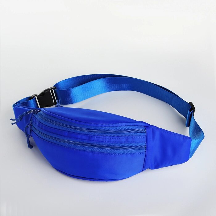 Поясная сумка на молнии, 2 кармана, цвет синий от компании Интернет - магазин Flap - фото 1