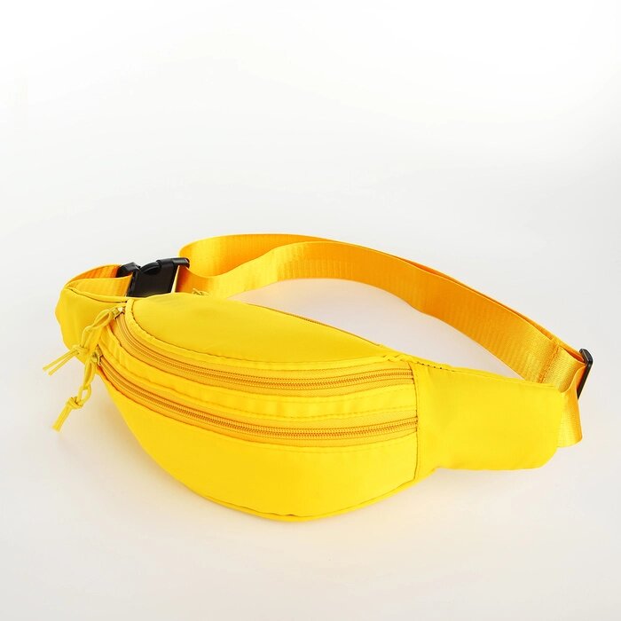 Поясная сумка на молнии, 2 кармана, цвет жёлтый от компании Интернет - магазин Flap - фото 1
