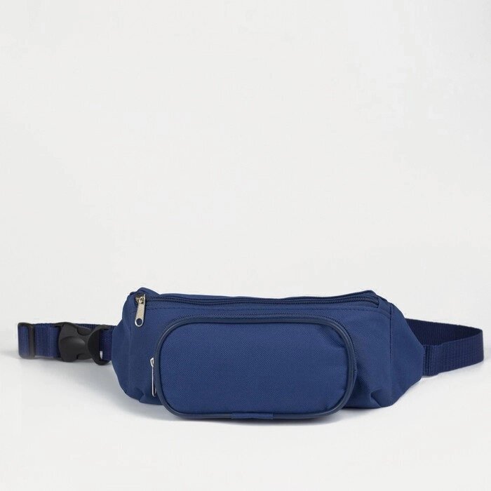 Поясная сумка на молнии, наружный карман, цвет синий от компании Интернет - магазин Flap - фото 1