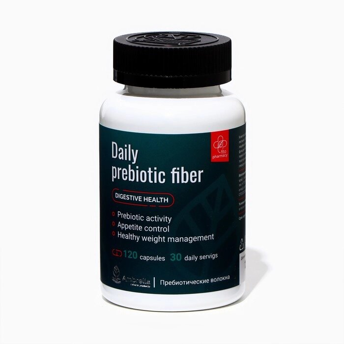 Пребиотические волокна Daily prebiotic fiber, 120 капсул по 0,5 г от компании Интернет - магазин Flap - фото 1