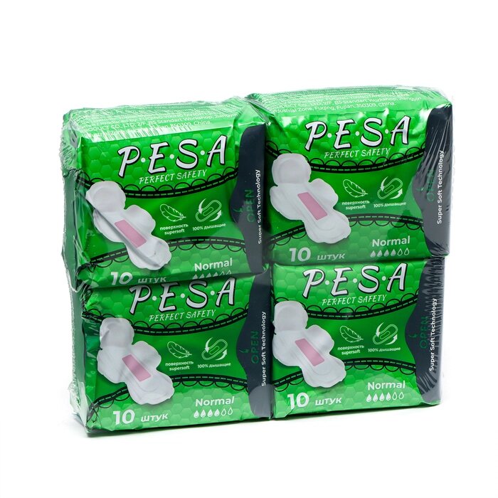 Прокладки гигиенические PESA Normal, 10 шт (4 упаковки) от компании Интернет - магазин Flap - фото 1