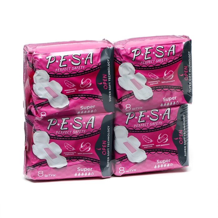 Прокладки гигиенические PESA Super, 8 шт (4 упаковки) от компании Интернет - магазин Flap - фото 1