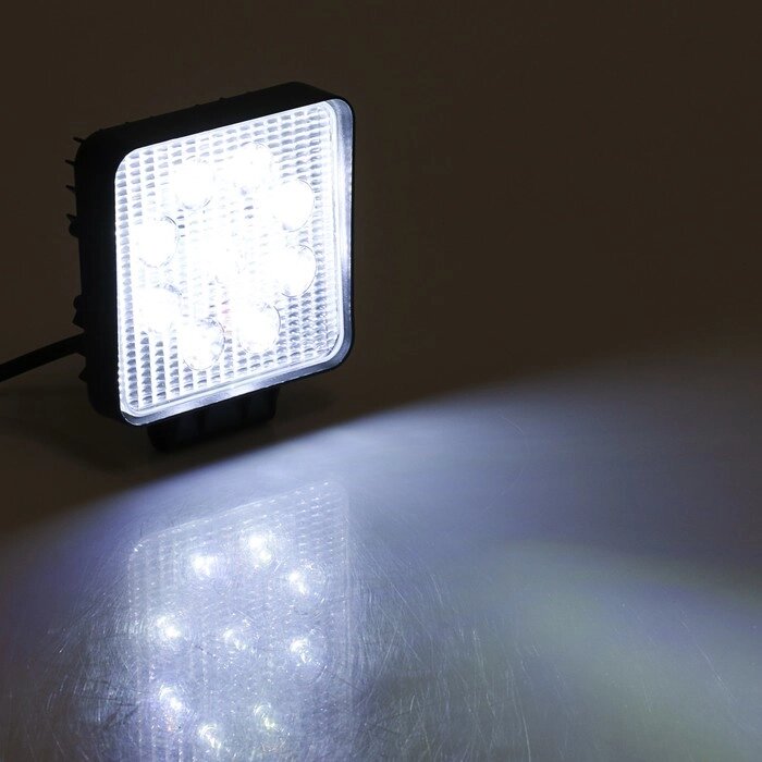 Противотуманная фара, 12 В, 9 LED, IP67, 27 Вт, 1890 Лм, 5000 К, направленный свет от компании Интернет - магазин Flap - фото 1