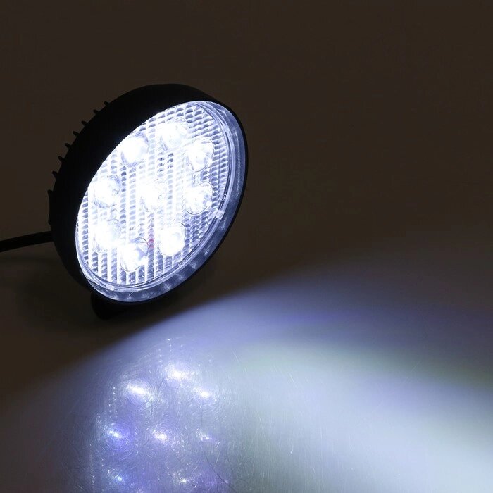 Противотуманная фара, 12 В, 9 LED, IP67, 27 Вт, 1890 Лм, 5000 К, направленный свет от компании Интернет - магазин Flap - фото 1
