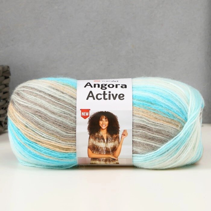 Пряжа "Angora Active" 20% шерсть, 80% акрил  500м/100гр (852 бир-крем-бел) от компании Интернет - магазин Flap - фото 1