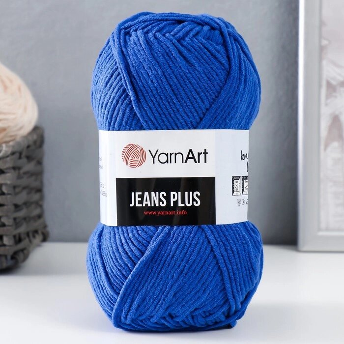 Пряжа "Jeans plus" 55% хлопок, 45% акрил 160м/100гр (47 василек) от компании Интернет - магазин Flap - фото 1