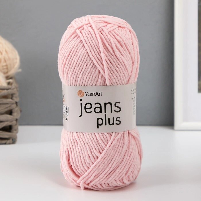 Пряжа "Jeans plus" 55% хлопок, 45% акрил 160м/100гр (74 нежн. розовый) от компании Интернет - магазин Flap - фото 1