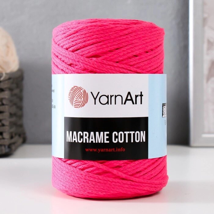 Пряжа "Macrame Cotton" 20% полиэстер, 80% хлопок 225м/250гр (803 розов. флюр) от компании Интернет - магазин Flap - фото 1
