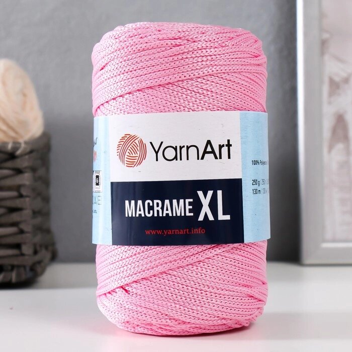 Пряжа "Macrame XL" 100% полиэстер 130м/250г (147 розовый) от компании Интернет - магазин Flap - фото 1