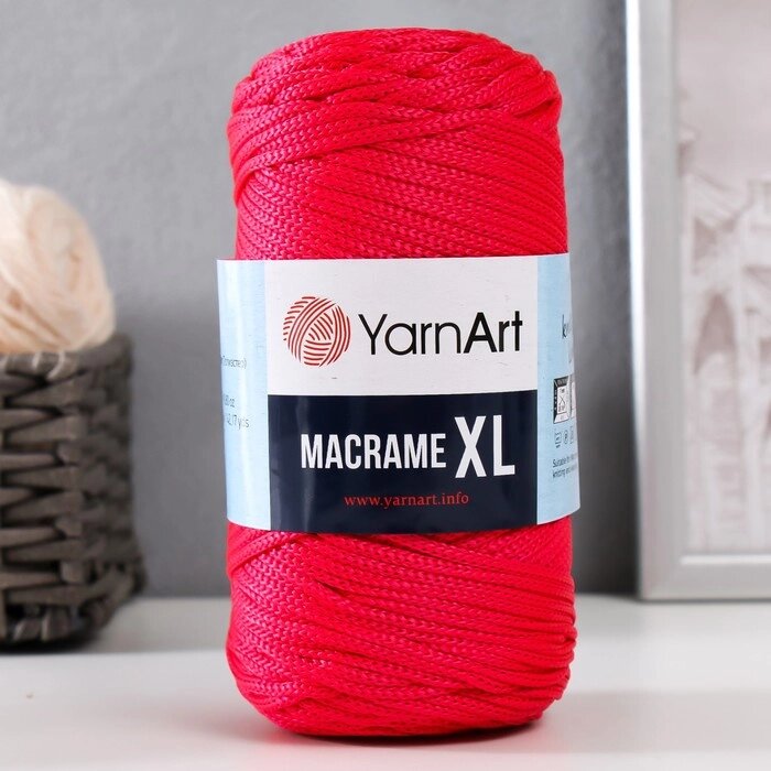 Пряжа "Macrame XL" 100% полиэстер 130м/250г (163 красный) от компании Интернет - магазин Flap - фото 1
