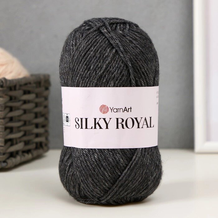 Пряжа "Silky Royal" 65% мерин. шерсть, 35% иск. шелк 140м/50г (435 моренго) от компании Интернет - магазин Flap - фото 1
