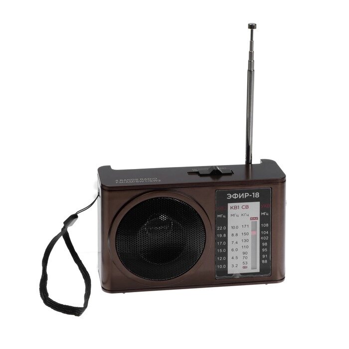 Радиоприёмник "Эфир 18", УКВ 88-108 МГц, 500 мАч, коричневый от компании Интернет - магазин Flap - фото 1