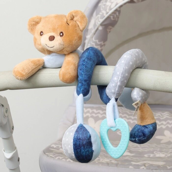 Растяжка - спираль с игрушками дуга на коляску / кроватку для малышей «Мишка», Mum&Baby от компании Интернет - магазин Flap - фото 1