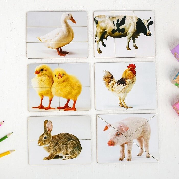 Разрезные картинки «Домашние животные» МИКС от компании Интернет - магазин Flap - фото 1
