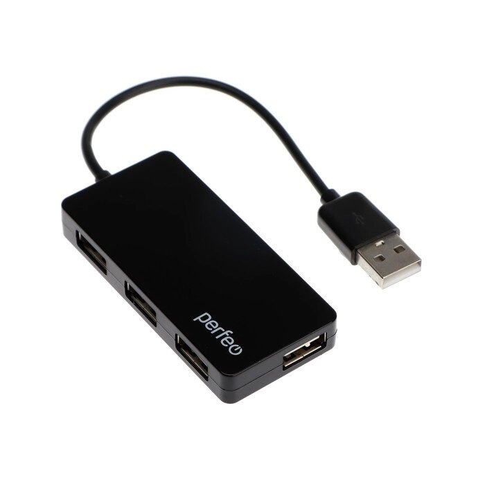 Разветвитель USB (Hub) Perfeo PF-VI-H023 Black, 4 порта, USB 2.0, черный от компании Интернет - магазин Flap - фото 1
