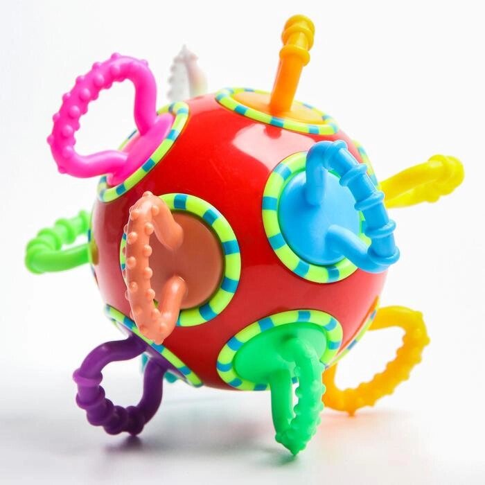 Развивающая игрушка погремушка - трещотка «Шар», цвет МИКС, Крошка Я от компании Интернет - магазин Flap - фото 1