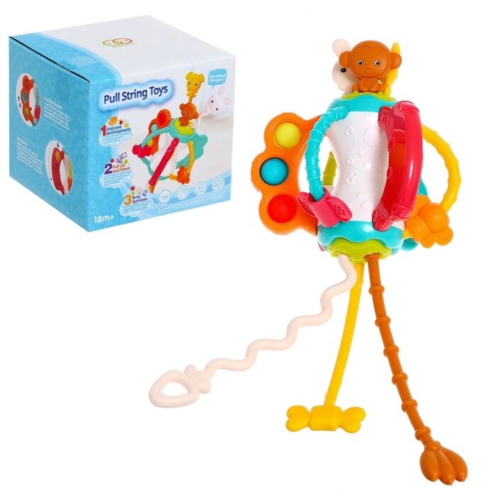 Развивающая игрушка «Весёлые зверята», с тактильными резиночками от компании Интернет - магазин Flap - фото 1