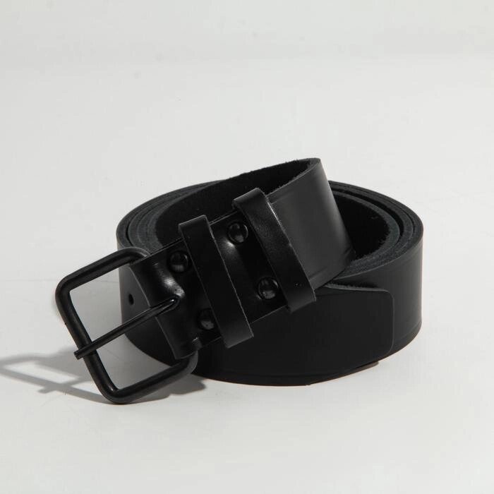 Ремень мужской, ширина 4 см, пряжка металл, цвет чёрный от компании Интернет - магазин Flap - фото 1