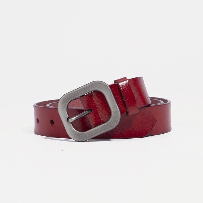 Ремень женский, ширина 3 см, винт, пряжка метал, цвет красный от компании Интернет - магазин Flap - фото 1