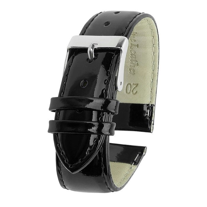 Ремешок для часов, мужской, 20 мм, натуральная кожа, чёрный от компании Интернет - магазин Flap - фото 1