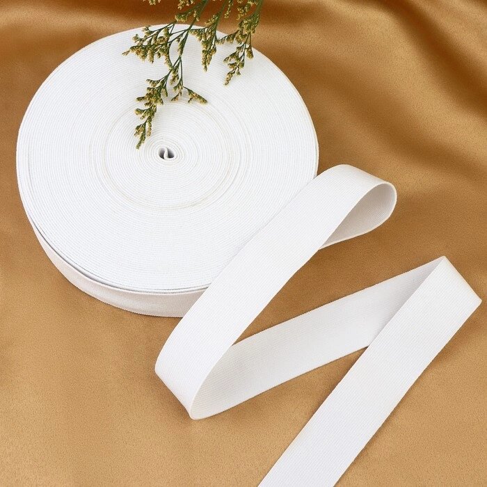 Резинка бельевая, 35 мм, 20 м, цвет белый от компании Интернет - магазин Flap - фото 1