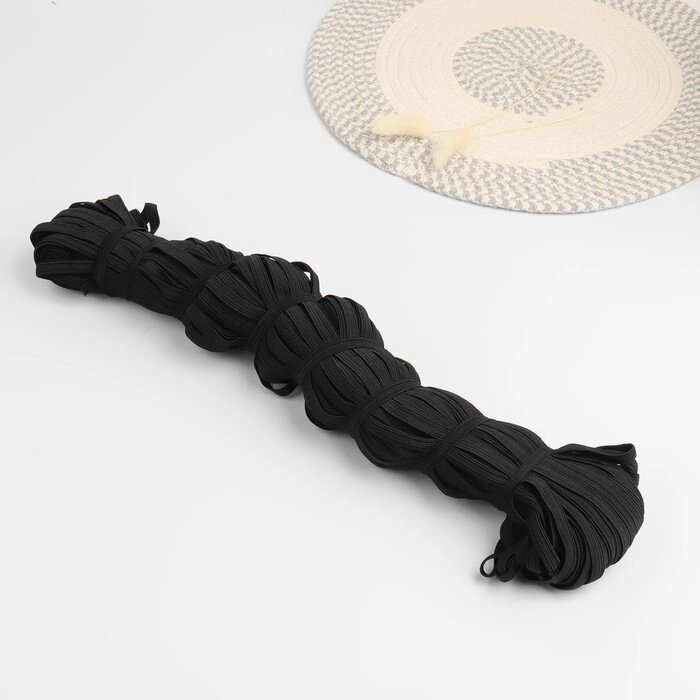 Резинка бельевая, 8 мм, 100 м, цвет чёрный от компании Интернет - магазин Flap - фото 1