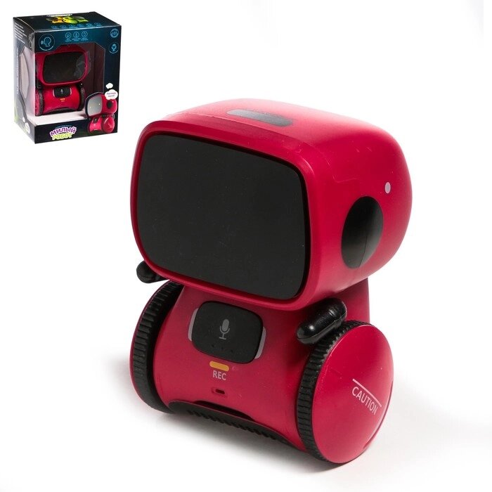 Робот интерактивный «Милый робот», световые и звуковые эффекты, русская озвучка, цвет красный от компании Интернет - магазин Flap - фото 1