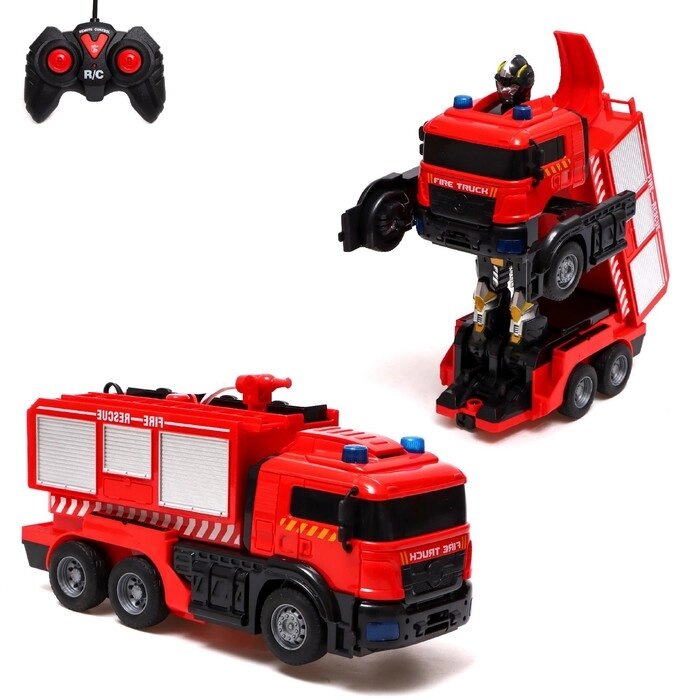 Робот радиоуправляемый «Пожарная машина», трансформируется, световые и звуковые эффекты от компании Интернет - магазин Flap - фото 1