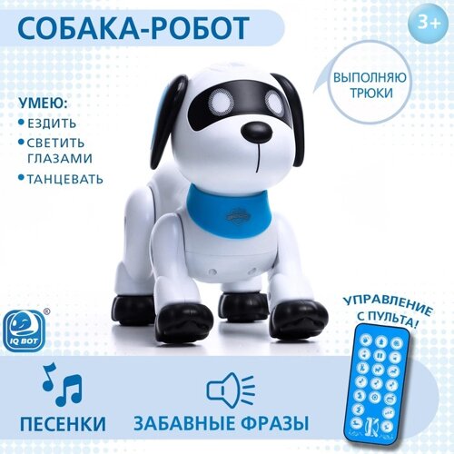 Робот собака «Лакки» IQ BOT, на пульте управления, интерактивный: световые и звуковые эффекты, на батарейках, на