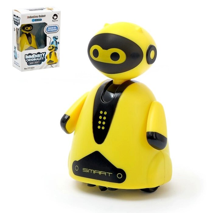 Робот «Умный бот», ездит по линии, световые эффекты, цвет жёлтый от компании Интернет - магазин Flap - фото 1