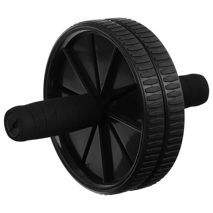 Ролик для пресса ONLYTOP, 2 колеса, цвет чёрный от компании Интернет - магазин Flap - фото 1