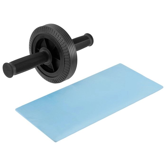 Ролик для пресса ONLYTOP, 27х14 см, с ковриком, цвет чёрный от компании Интернет - магазин Flap - фото 1
