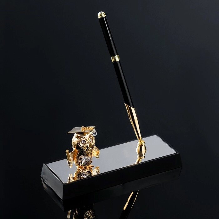 Ручка на подставке «Сова», 16619 см, с кристаллами от компании Интернет - магазин Flap - фото 1