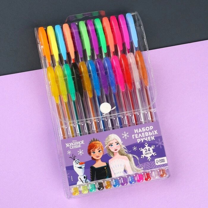 Ручка шариковая с блестками, 24 цвета, Холодное сердце от компании Интернет - магазин Flap - фото 1