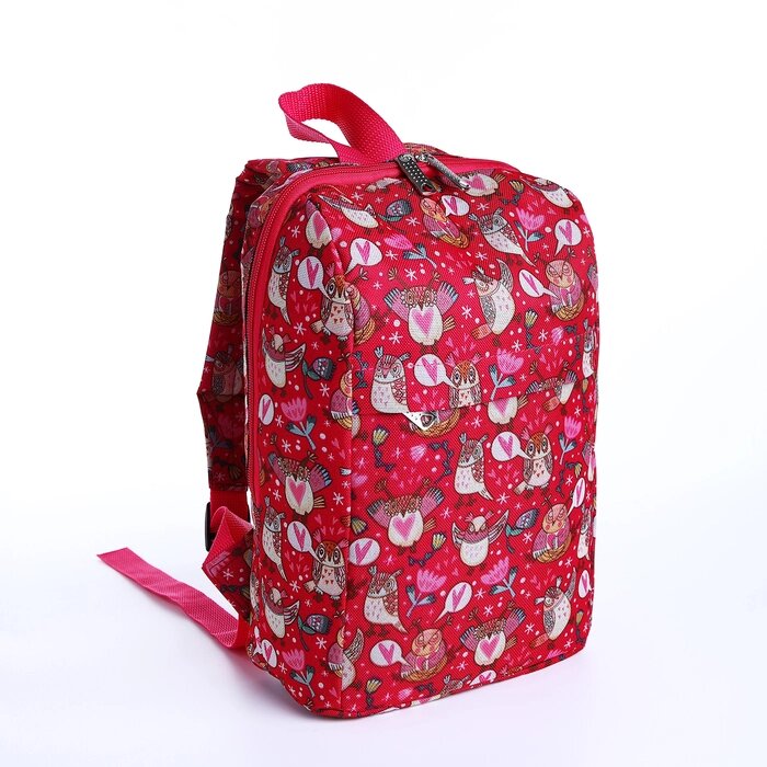Рюкзак детский на молнии, 2 наружных кармана, цвет розовый от компании Интернет - магазин Flap - фото 1
