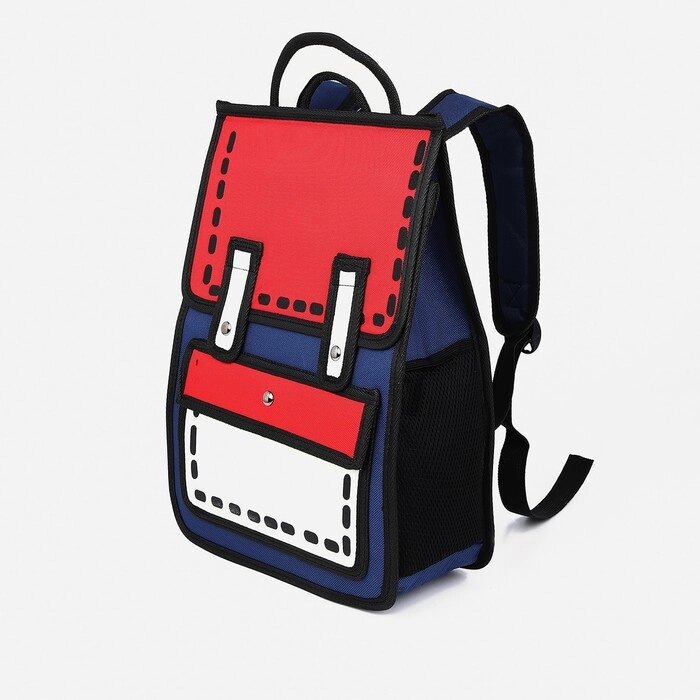 Рюкзак детский на молнии, цвет синий/красный от компании Интернет - магазин Flap - фото 1