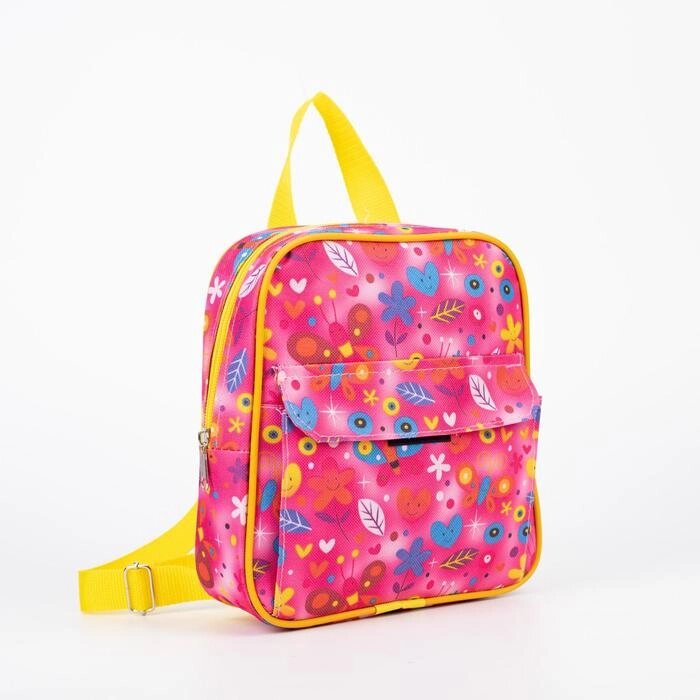 Рюкзак детский на молнии, наружный карман, цвет розовый от компании Интернет - магазин Flap - фото 1