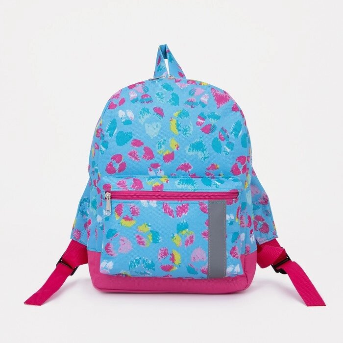 Рюкзак детский на молнии, наружный карман, светоотражающая полоса, цвет голубой от компании Интернет - магазин Flap - фото 1