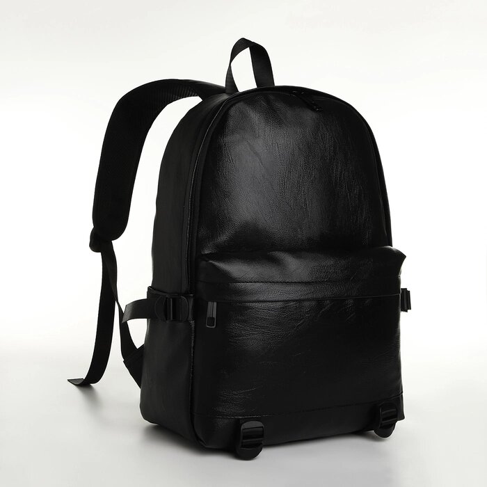 Рюкзак городской на молнии, цвет чёрный от компании Интернет - магазин Flap - фото 1
