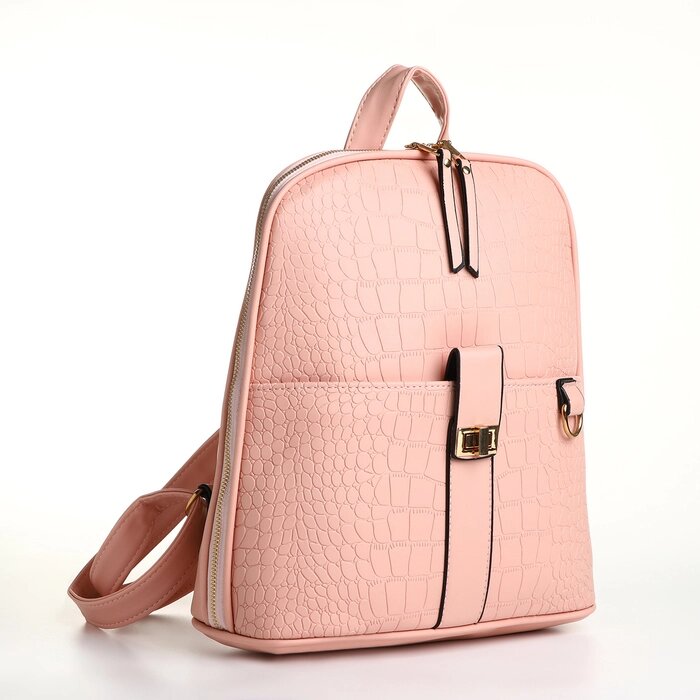 Рюкзак городской на молнии, цвет розовый от компании Интернет - магазин Flap - фото 1